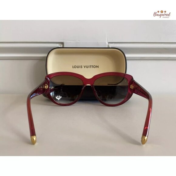 Auth LOUIS VUITTON Fuchsia Glitter Acetate Obsession Cat Eye Sunglasses Z0626W main image 8